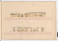 Élévation sur la rue Vieille du Temple / Coupe et élévation sur la ligne GH. [Imprimerie royale 1841]