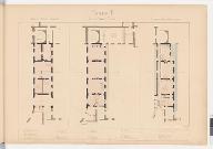 Bâtiment P plan du rez-de-chaussée / plan du premier étage / plan du deuxième étage. [Imprimerie royale 1841]