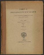 Corpus inscriptionum semiticarum ab academia inscriptionum et litterarum humanorium conditum atque digestum [1/4]