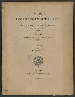 Corpus inscriptionum semiticarum ab academia inscriptionum et litterarum humanorium conditum atque digestum [2/3]