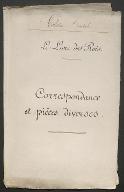 Correspondance et pièces diverses