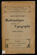 Notions élémentaires de mathématiques appliquées à la typographie