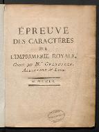 Épreuve de caractères de l'Imprimerie royale, gravés par Mrs Grandjean, Alexandre et Luce