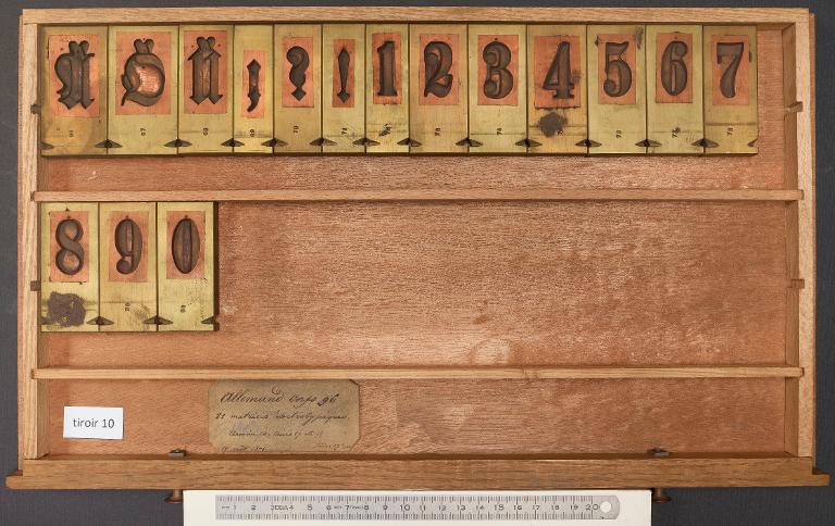 Tiroir de matrices : allemand corps 96