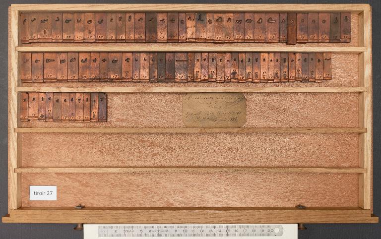 Tiroir de matrices : arabe des Quatre Évangiles corps 30
