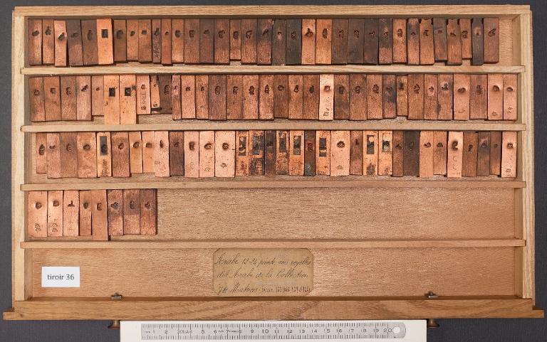 Tiroir de matrices : arabe de la Collection corps 24