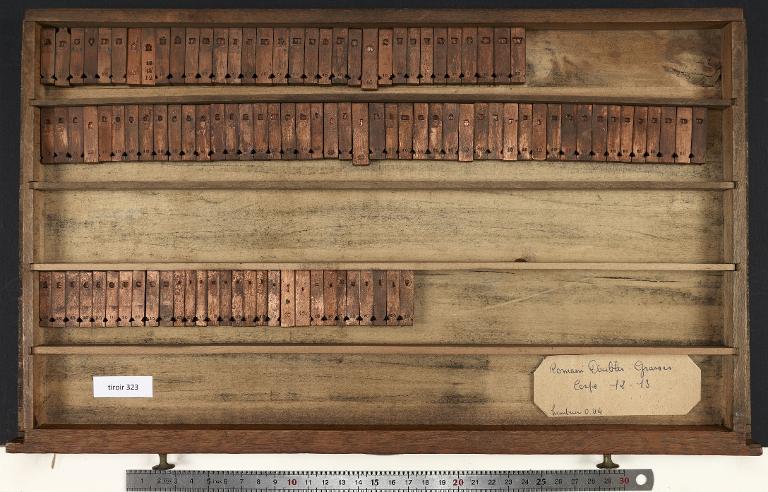 Tiroir de matrices : double grasse corps 10 , romain