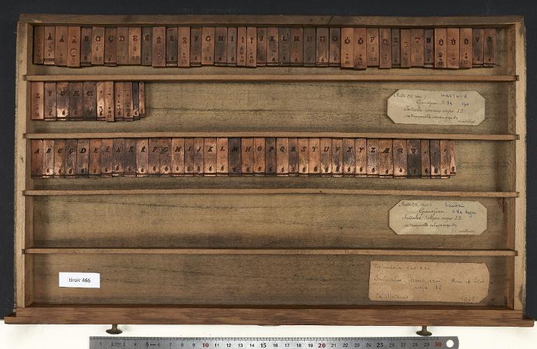 Tiroir de matrices : Grandjean , initiale