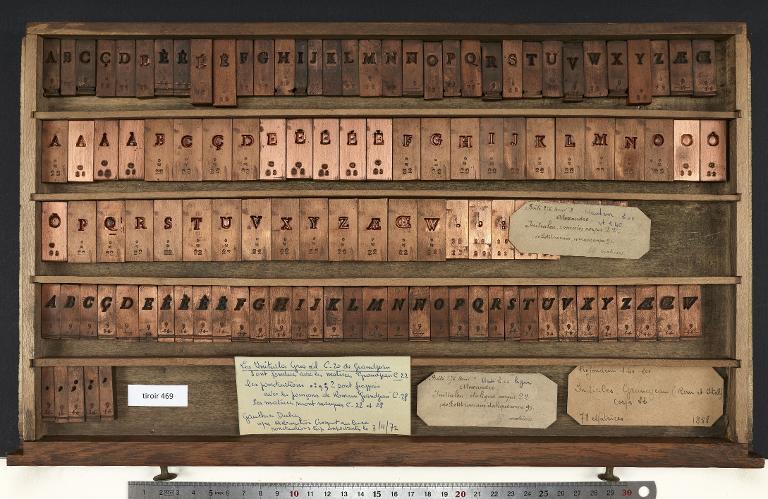 Tiroir de matrices : Grandjean , initiale