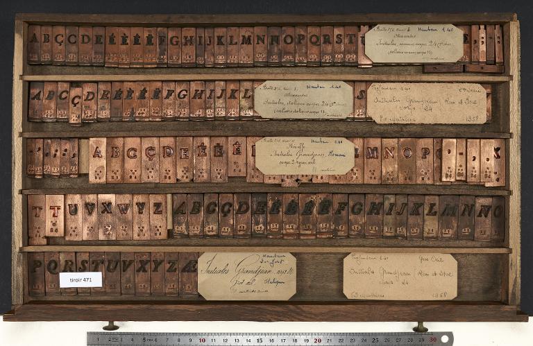 Tiroir de matrices : Grandjean , initiale