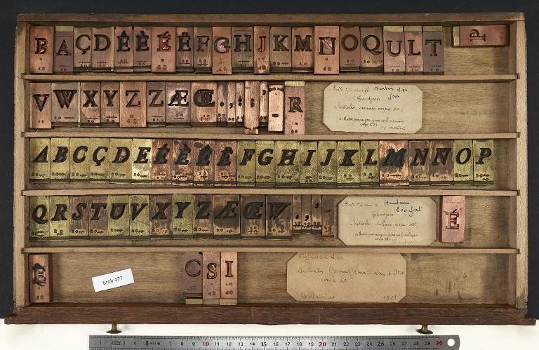 Tiroir de matrices : Grandjean , initiale