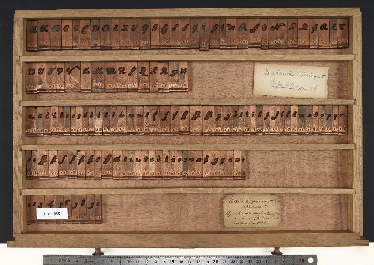 Tiroir de matrices : bâtarde corps 32