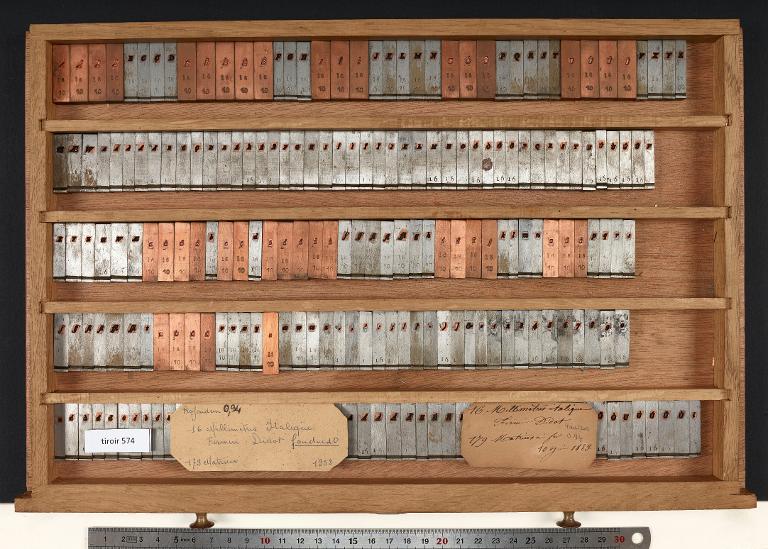 Tiroir de matrices : Didot millimétrique corps 16