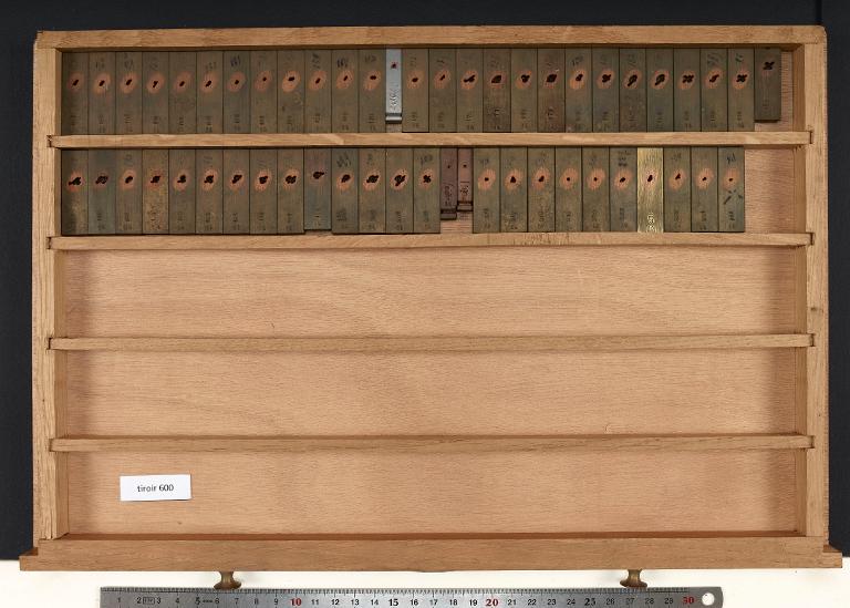 Tiroir de matrices : anglaise Didot corps 14