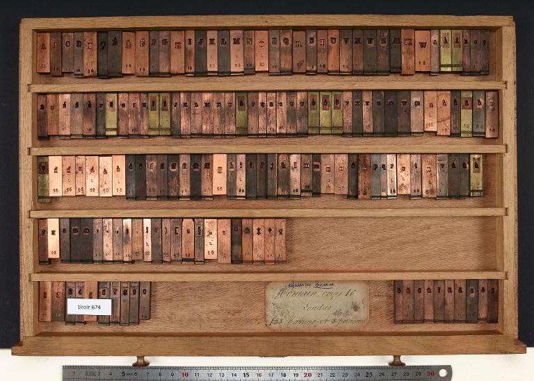 Tiroir de matrices : London corps 16 , romain