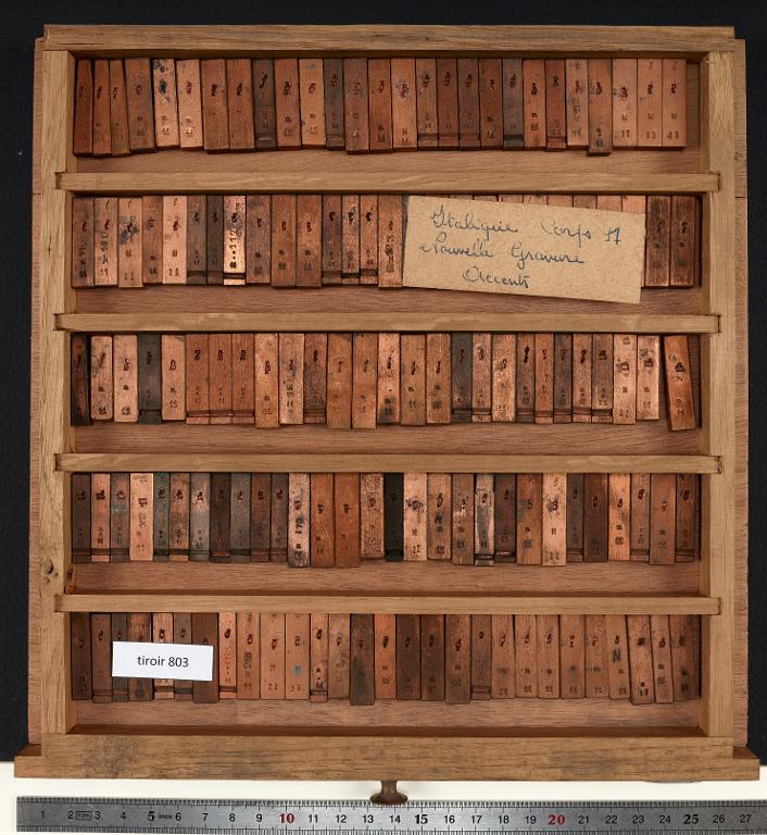 Tiroir de matrices : italique corps 11