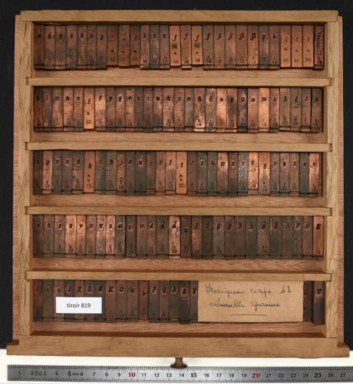 Tiroir de matrices : italique corps 13