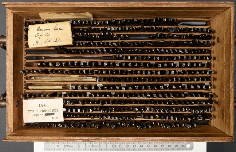 Boîte de poinçons typographiques : Luce